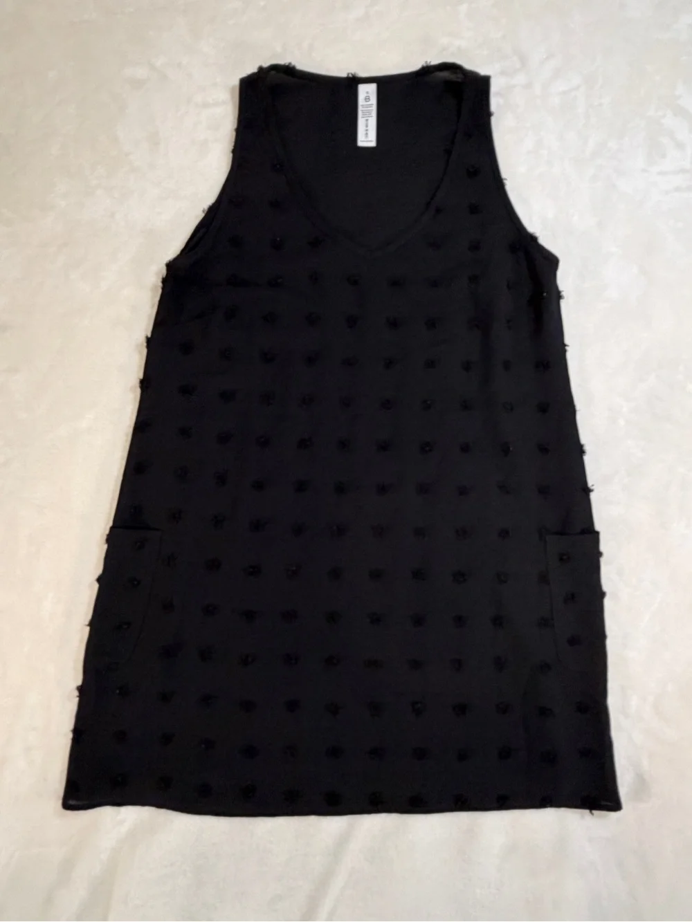 Blooming Jelly Black Textured Pom-Pom Pocket Cover Up Dress